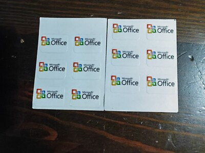 100X QUALITÄT MICROSOFT OFFICE LOGO AUFKLEBER ABZEICHEN GLÄNZEND 22x16MM PC/LAPTOP