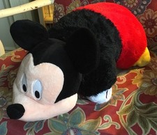 Disney Mickey Mouse Pillow Pet 18" Nap Pillow Bedtime Plush Stuffed Animal EUC