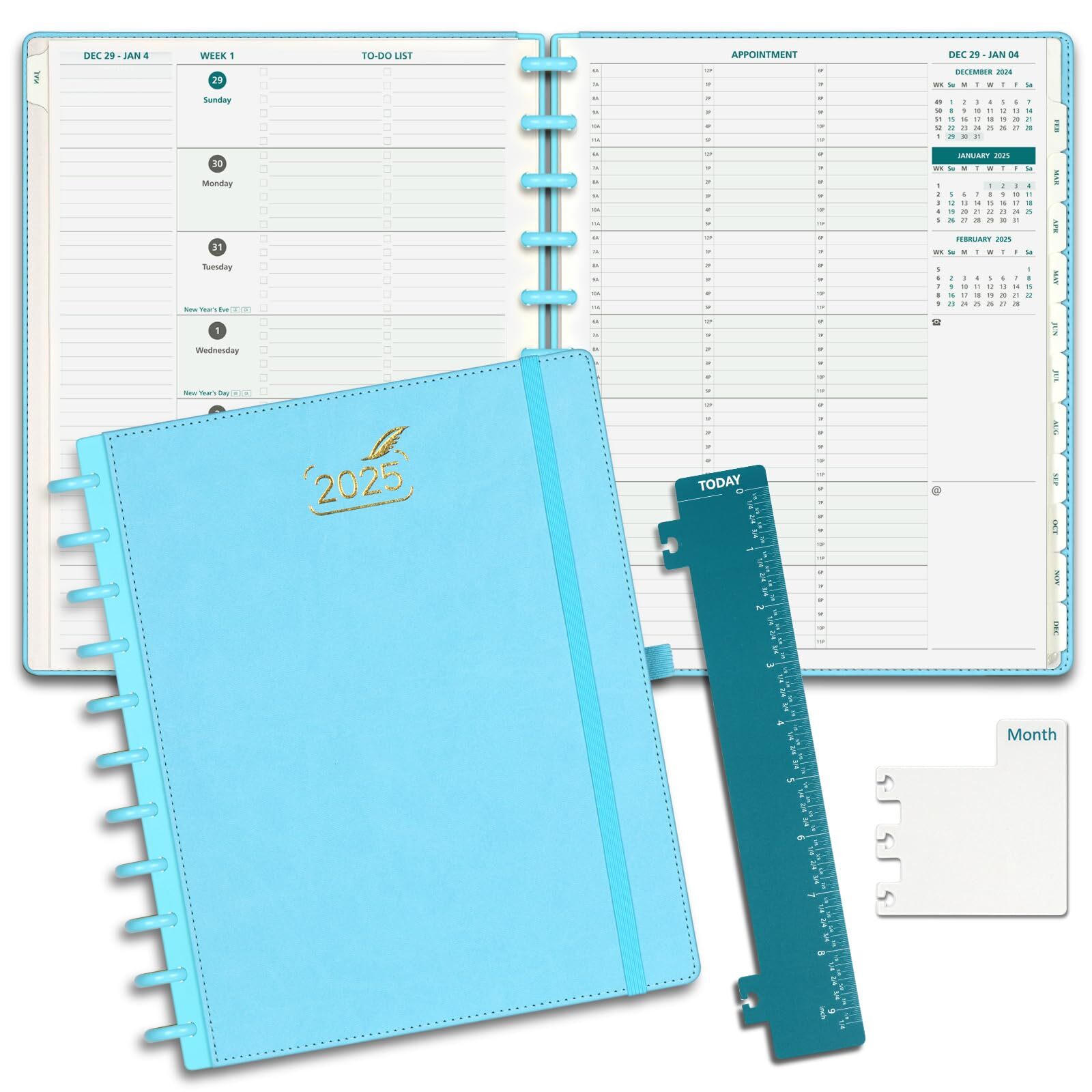 BEZEND Weekly Planner 2025 to Do List Notebook Week to View with 3 Columns Sc...
