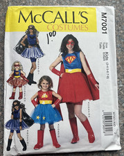 McCalls Halloween Costume M7001 Super Hero Sewing Pattern Girls Kids - sz 3-8