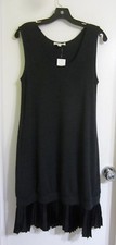 Chris and Jaime L Charcoal Wool Shift Dress Ruffle Pleats Anthropologie Superb!