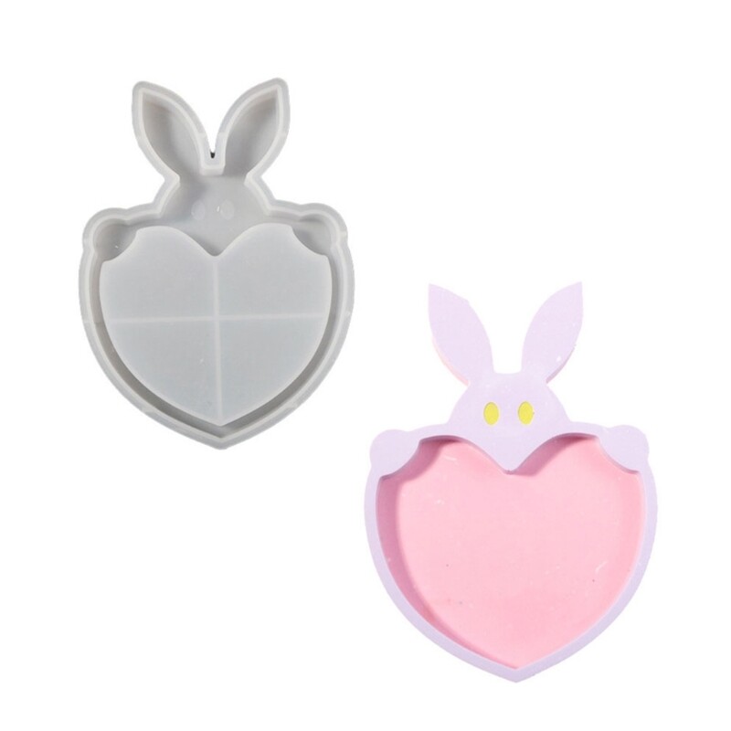 Rabbits Silicone Craft Mold for Resin Castes Storage Tray Dish Home