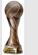 BASKETBALL CHAMPION TROPHY 10.5" MARCH MADNESS FANTASY PERSONALIZED MVP WINNER