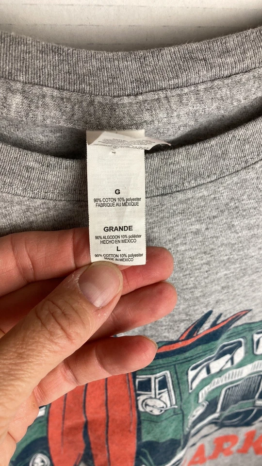 Landshark Lager Beer T Shirt Men's Size L Gray Graphic Crew Neck Cotton Blend Foto 4 de 4