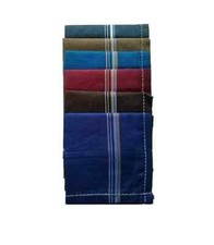100 Cotton Handkerchiefs Hanky For Men White Striped XXL Multi-Color