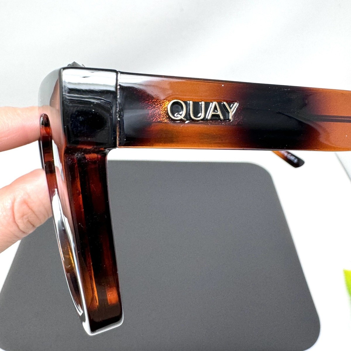 Quay Australia Icy 126 Square Tortoiseshell Sunglasses Womens Discontinued Quay Sunglasses Icy 126 Studded Tortoise Square Discontinued  main image 2