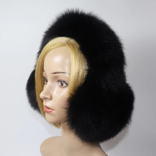 Real Fox Farm Fur Earmuffs Winter Women Plush Soft Comfortable Scarves Ears Muff - Bild 7 von 26