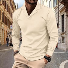 Men's Long Sleeve Slim Fit Polo Shirts Summer Shirts Casual Golf Shirt