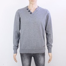 Next Mens Size M Grey V Neck Lightweight Knit Pullover Jumper