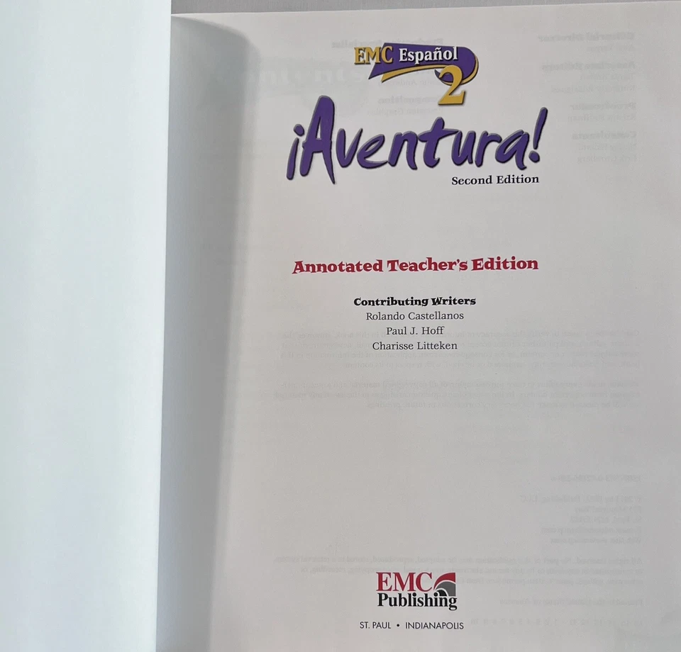 AVENTURA Level 2 ANNOTATED TEACHER'S EDITION EMC Español - Image 3 of 3