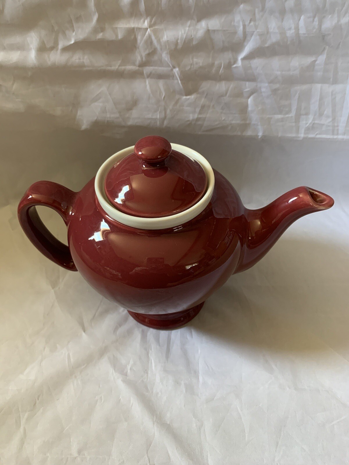 Vintage Hall McCormick Tea Company Cranberry Maroon Teapot infuser