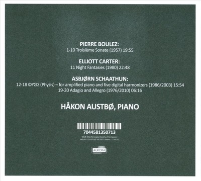 WANTED: BOULEZ, CARTER, SCHAATHUN NEW CD