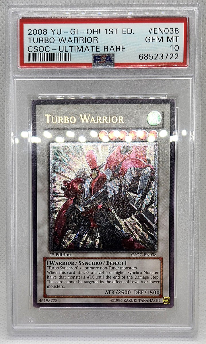 YUGIOH 1ST ED CSOC-EN038 TURBO WARRIOR ULTIMATE PSA 10 GEM