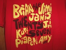 JIMI Janis Kurt Dead Rock Stars red XL t shirt MOE'S Southwest Grill
