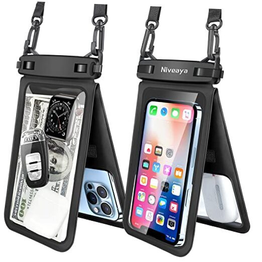 Double Space Waterproof Phone Pouch - 2 Pack, Medium 8.3
