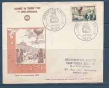 enveloppe  1er jour  journée du timbre  75  Paris    1955