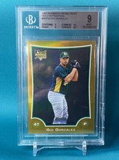 Gio Gonzalez 2009 Bowman Chrome rookie gold refractor #’d /50 graded BGS 9 mint