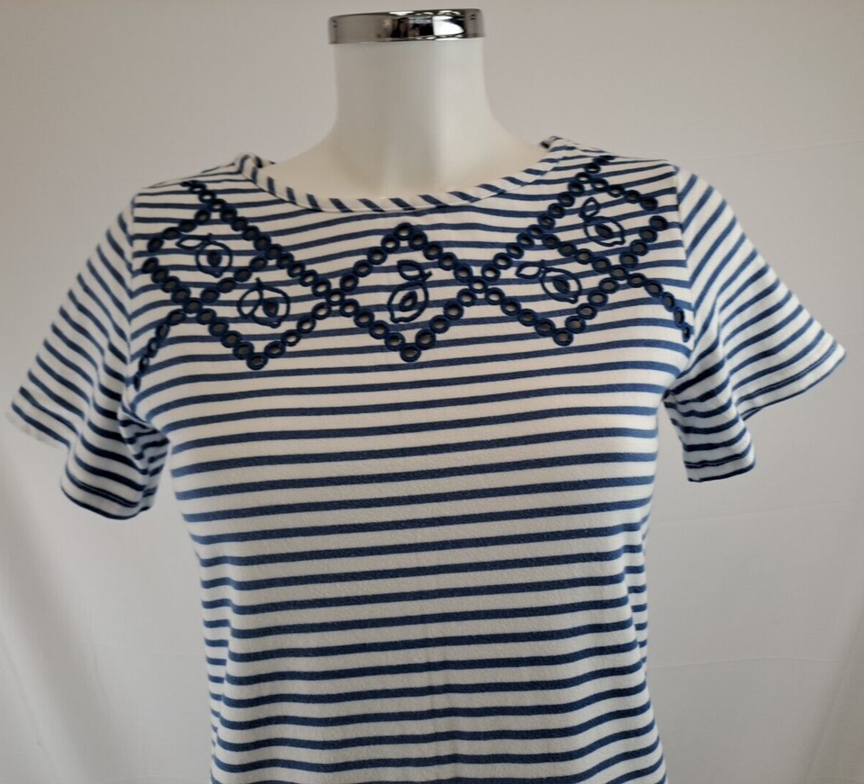 Joules Blue White Cotton Striped Riveria Shift Dress Size 10 UK eBay