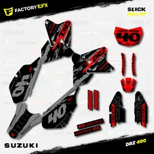 Gray & Red Slick Graphics Kit fits Suzuki DRZ400SM Drz400s drz400 Supermoto DRZ