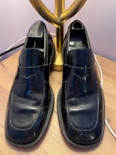Rare Vintage Designer PRADA Mens Timeless Calfskin Leather Penny Loafers Size 7