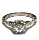 GIA Tacori 18k white gold 1.18ct round diamond halo engagement band ring Natural — photo 5