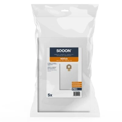 SQOON 20 Microfaser Staubsaugerbeutel passend für Nilfisk Attix 33 / 44 - VHS 40 / 42