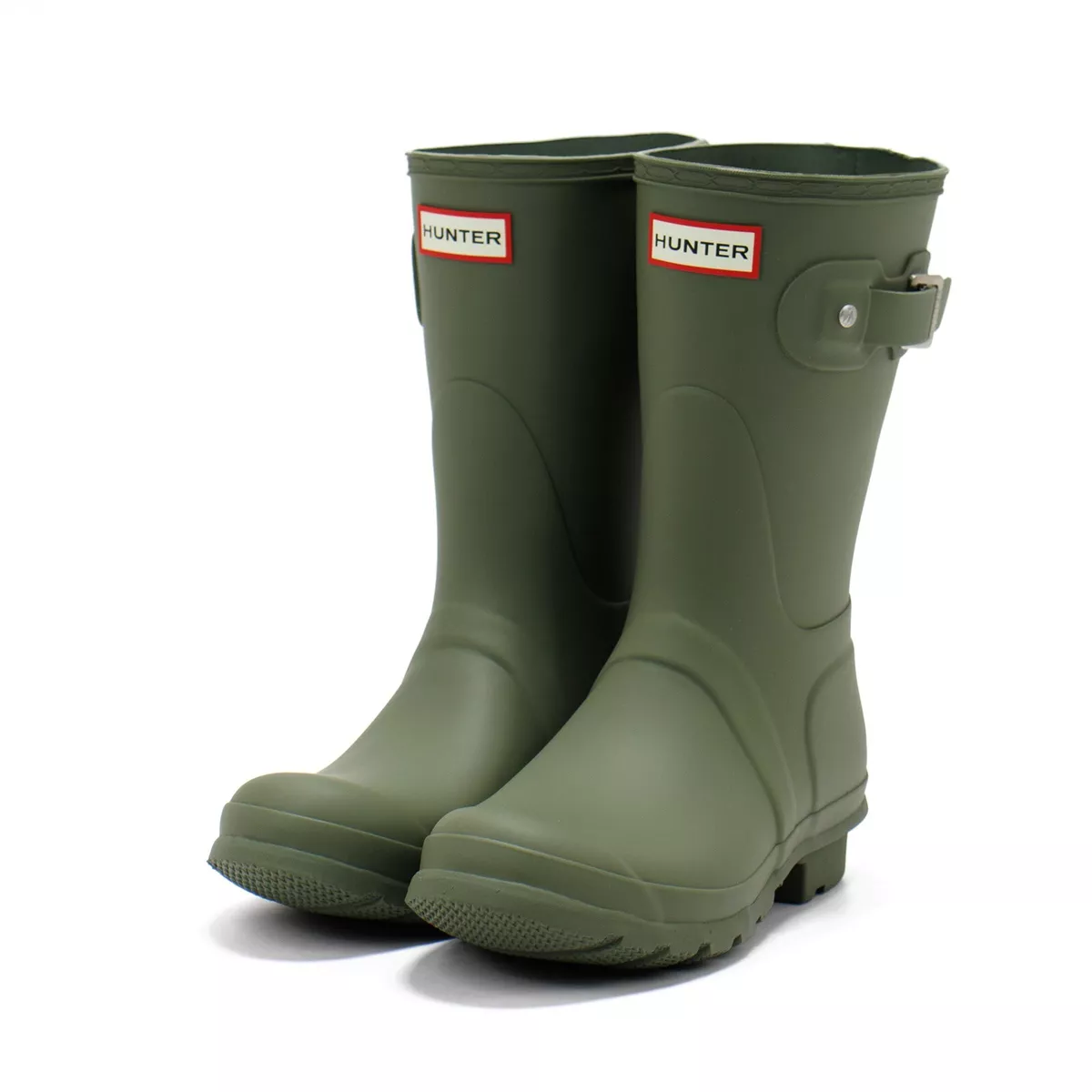 Hunter Original Women s Tri Colour Logo Backstrap Short Rain Boots