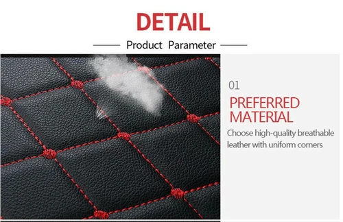 Black White Car Seat Cover Breathable PU Leather Mat for Rear Back Seat Cushion  - Imagen 8 de 11