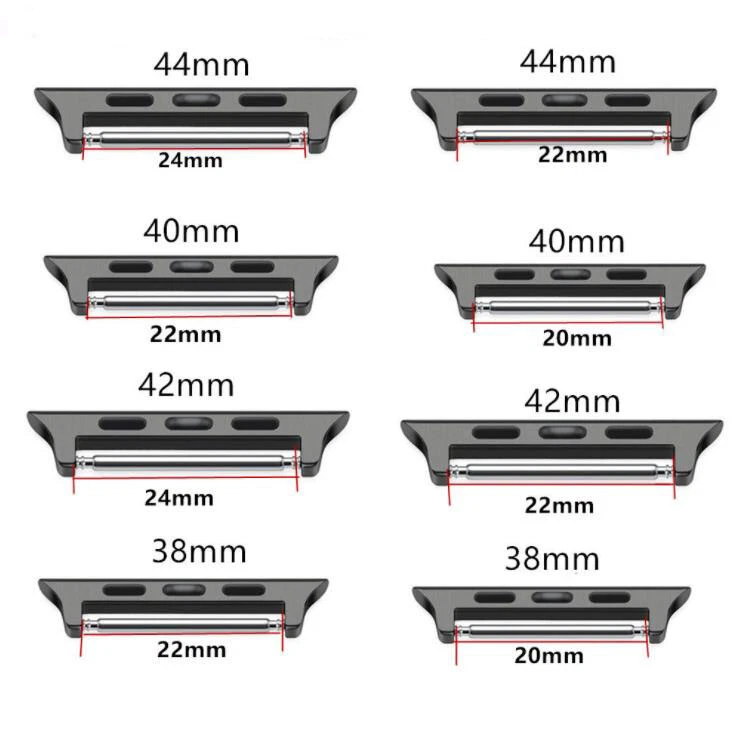 2pcs Stainless Steel Strap Band Connector Adapter Buckle For Apple