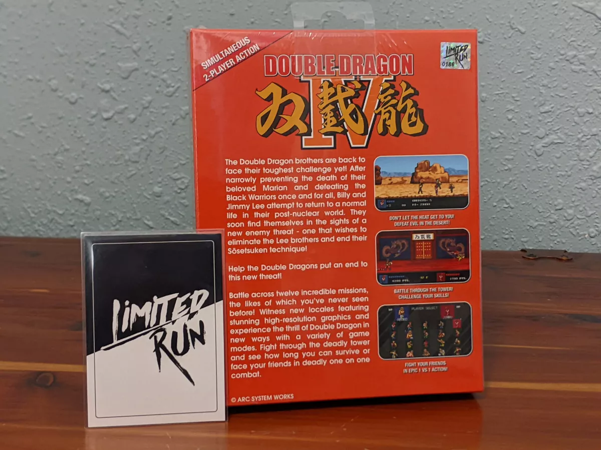 New Double Dragon IV 4 Classic Edition Limited Run Games (LRG) PS4 with  Card