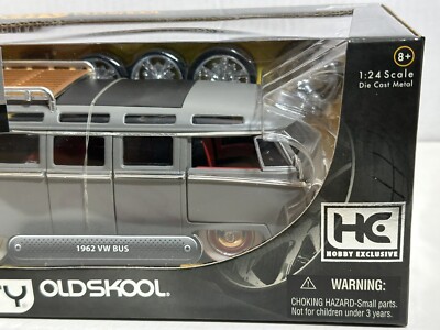 JADA HOBBY EXCLUSIVE HE 1962 VW VOLKSWAGEN BUS VAN MATTE GRAY 1:24