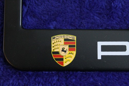 Light Metal Porsche License Plate Frame Key Fob Key Chain Accessory Crest - Picture 7 of 14
