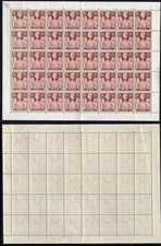 1939 2/6 Brown Complete Sheet of 40 U/M inc Q29h