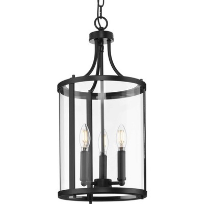 Progress Lighting P500390 Gilliam 3 Light 10''W Pillar Candle - Black