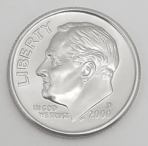 2000 D Roosevelt Dime AVE CIRCULATED **FREE SHIPPING**