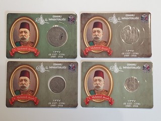 Türkei Osmanische Reich Resad Kursmünzen 4 er Set 5 10 20 40 Para 1909 Folder
