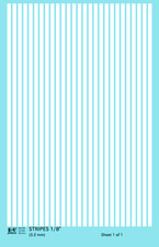 K4 HO Scale Water Slide Decals White 1/8 Inch Stripes Set