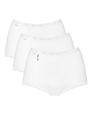 Sloggi 10221611 3 Pack Women's Basic H Pearl Maxi Underwear, White Size 16