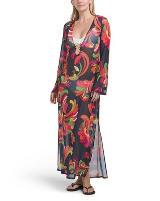 Trina Turk Poolside  Mesh Maxi Dress Swimsuit Cover Up M NWT $178