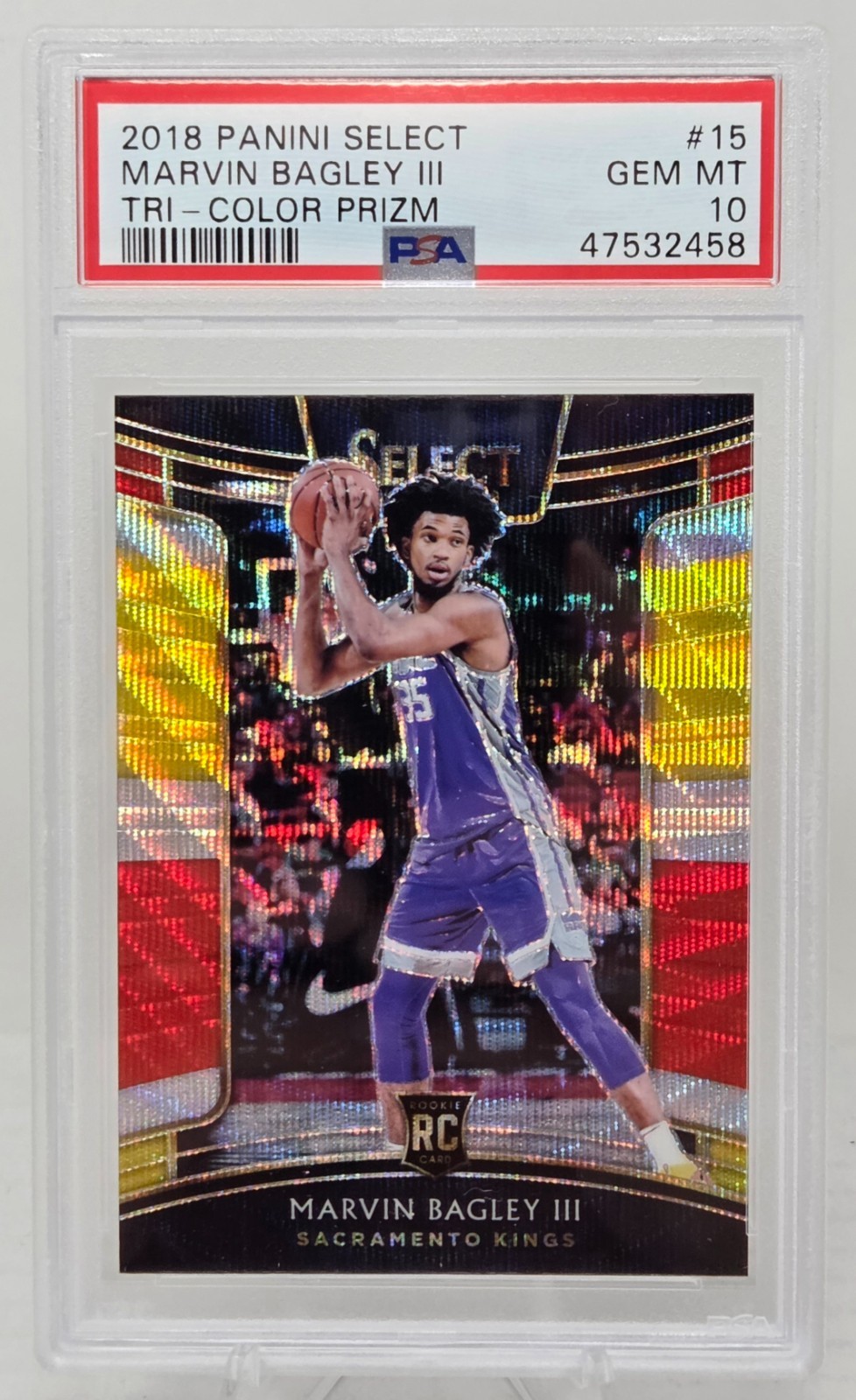 2018 Select MARVIN BAGLEY III Tri Color Refractor Rookie Card PSA 10 Gem Mint