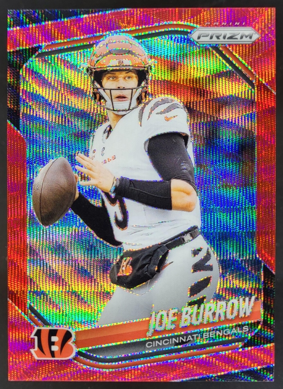 2025 Panini Prizm Joe Burrow Red Wave /149 #62 Cincinnati Bengals NF4