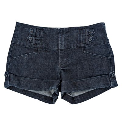 Vintage Y2K Boom Boom Jeans Dark Wash Micro Shorts Size 7 Low Rise Twee Nautical