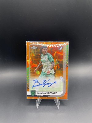 Brandon Vazquez 2025 Topps Chrome MLS Orange Ice Auto /25 - Austin FC