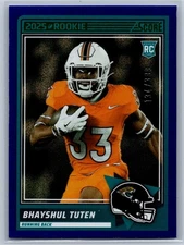 2025 NFL The Score Bhayshul Tuten Blue Shimmer /399 Rookie Card