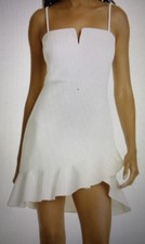 LIKELY Mini Dress Ruffle Hem Spaghetti Strap Cocktail Women’s Size 6 Ivory