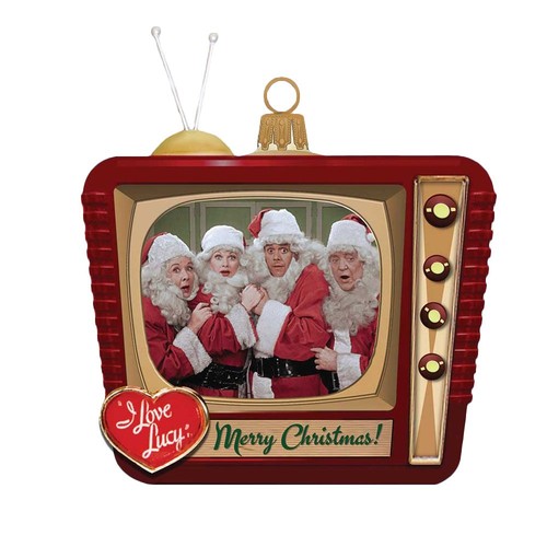 I Love Lucy Christmas Scene TV Glass Ornament - Picture 1 of 1