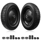 2-PCS 4.80/4.00-8 Tire, 14.5" Flat Free Wheelbarrow Tire and