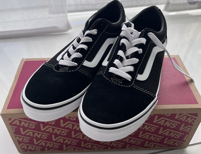VANS Old Skool Herren Sneaker EU 38 Schwarz Weiß 100% Baumwolle Low Top
