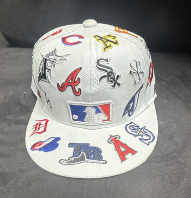New Era 59FIFTY White MLB Multi-Team Logo Fitted Cap Hat Size 7 1/8
