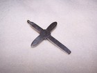NAVAJO Native American Sterling or Coin Silver Turquoise Sandcast Cross Pendant — photo 5